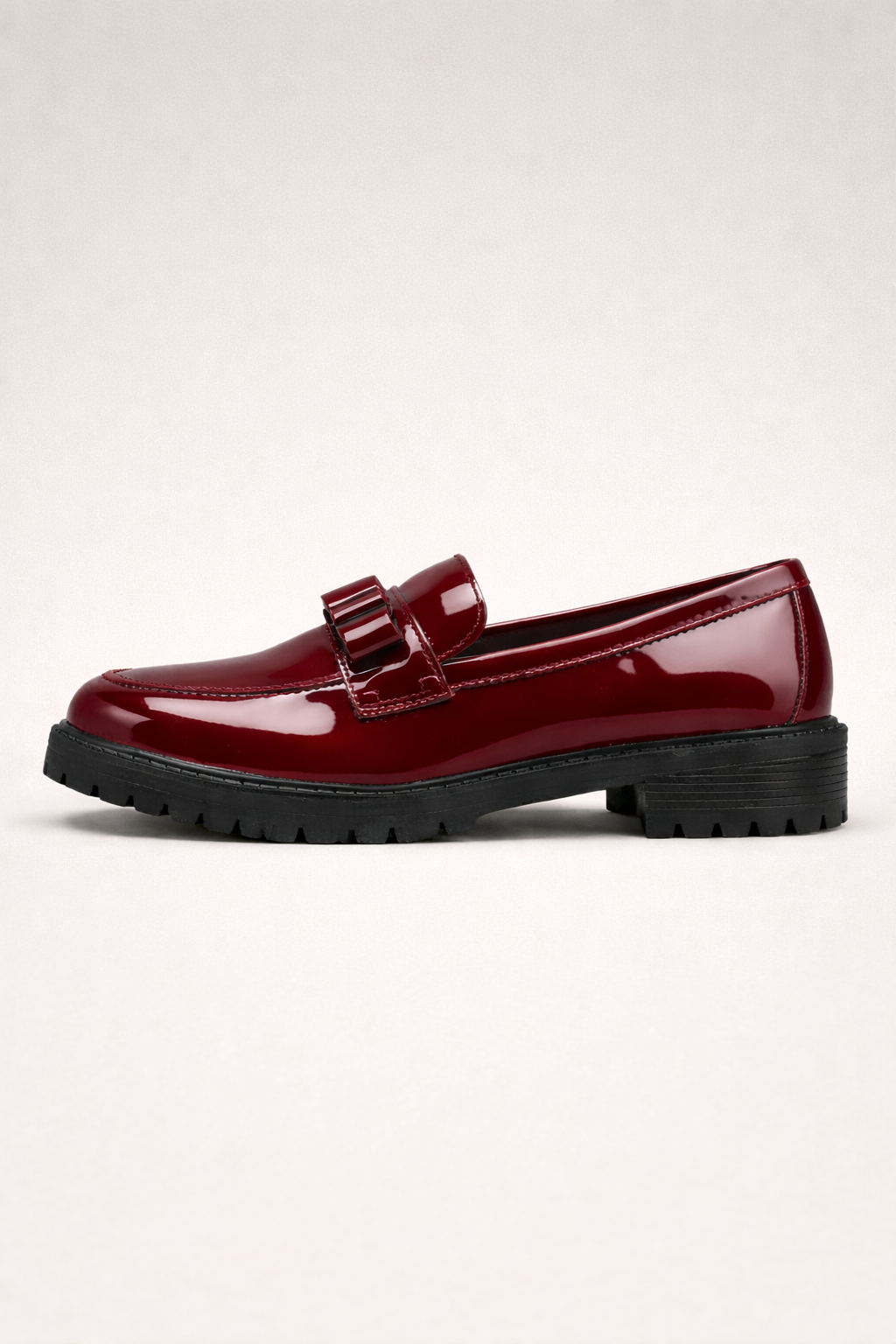 Mocassins femme cuir verni brillant semelle épaisse structurée - Victoria