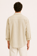 Chemise homme rayures col classique manches longues décontractée - Matías