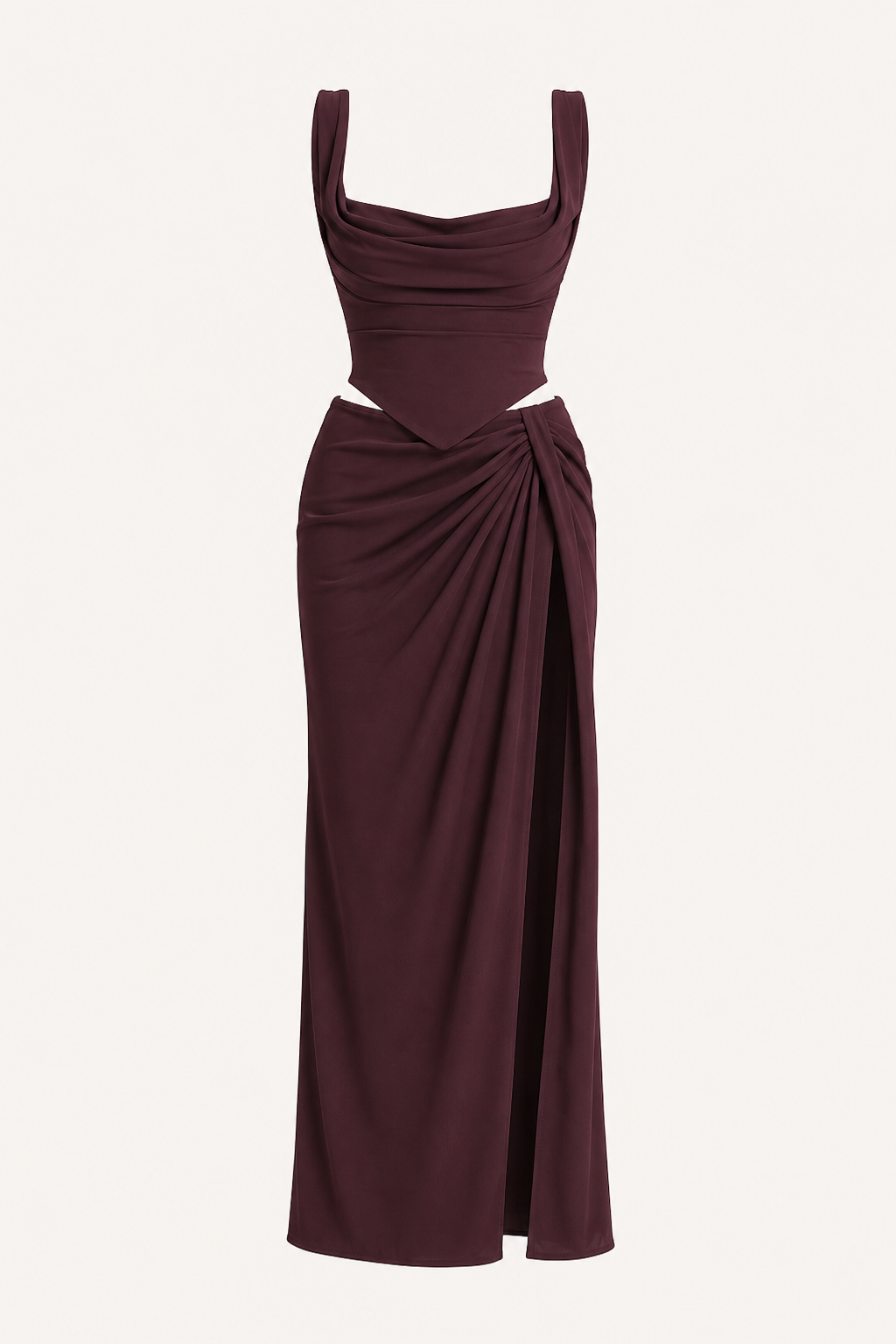 Robe longue à motifs floraux pour femme avec fente, idéale pour les mariages - Lena