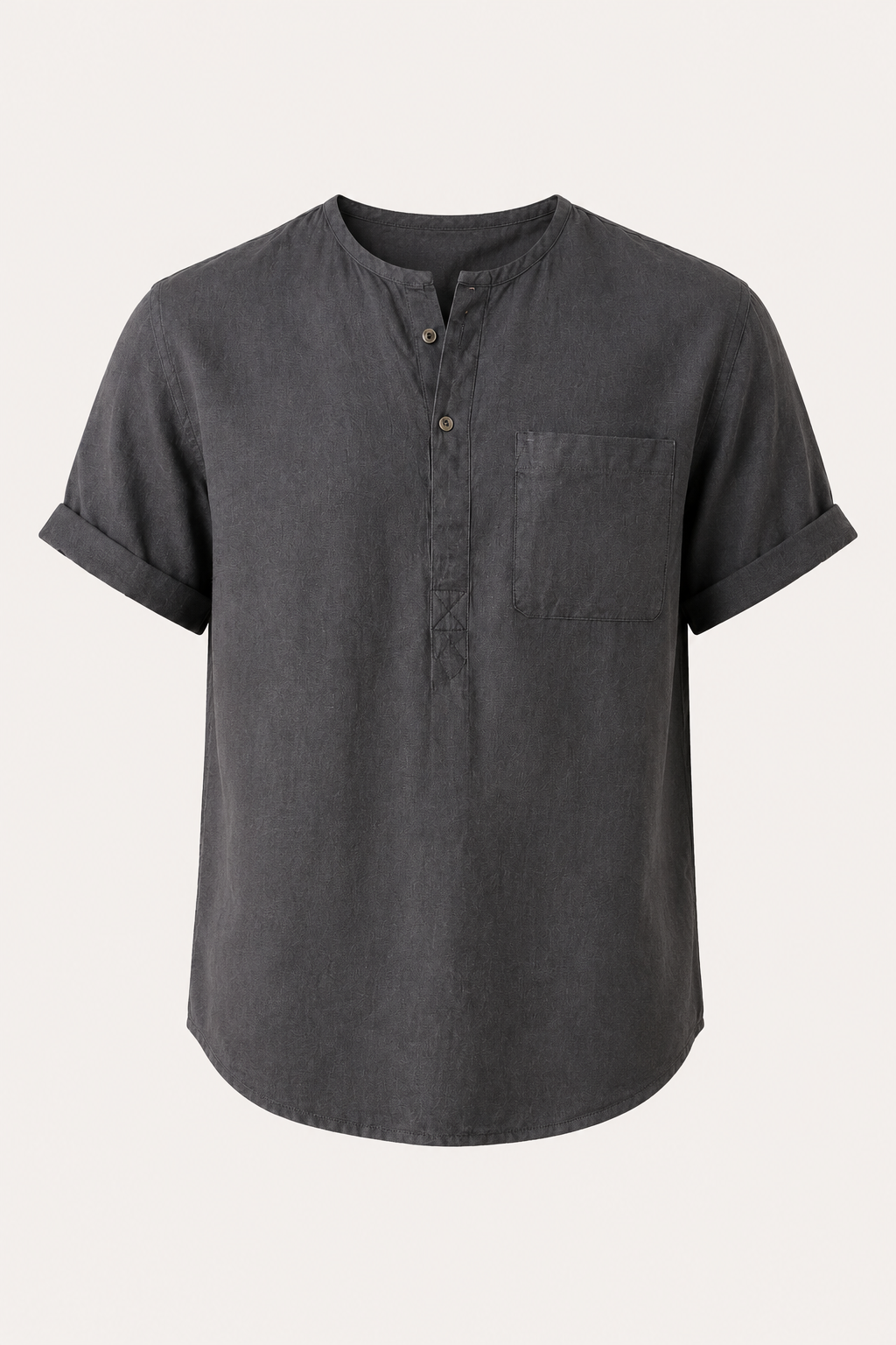 Chemise homme col mao manches courtes poche casual - James