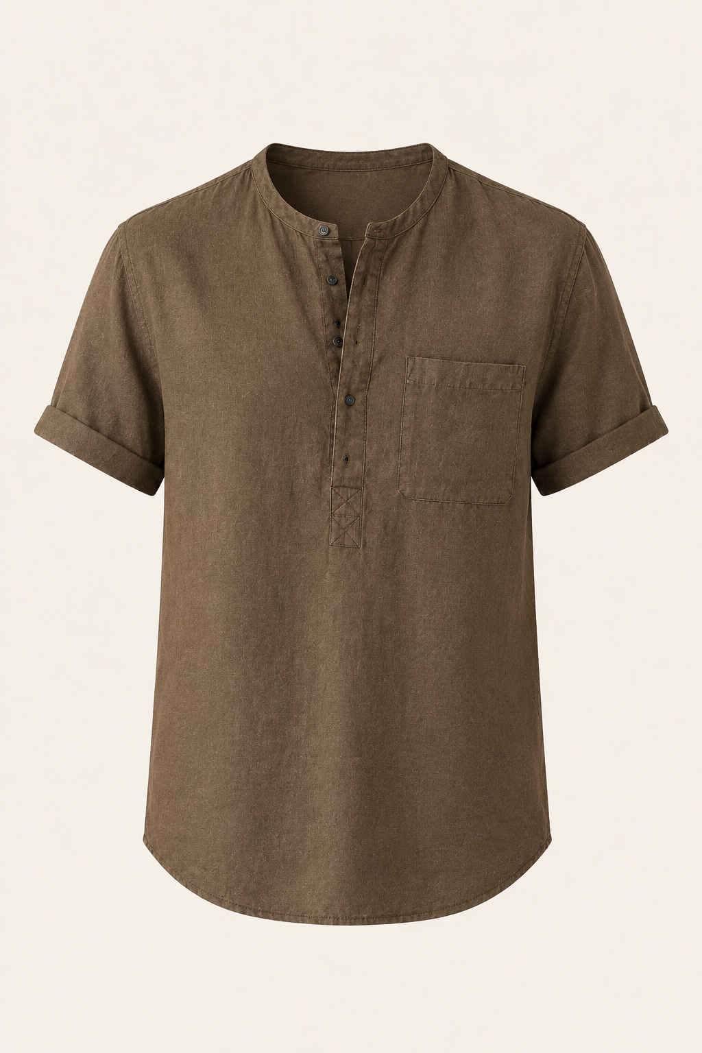 Chemise homme col mao manches courtes poche casual - James