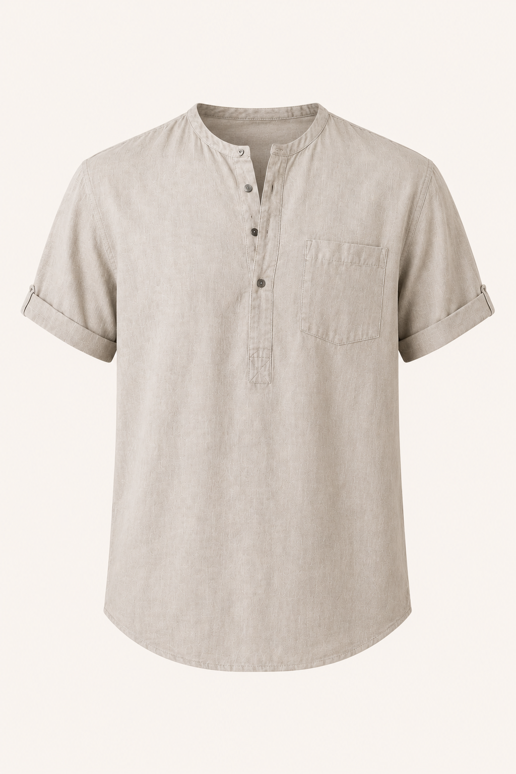 Chemise homme col mao manches courtes poche casual - James