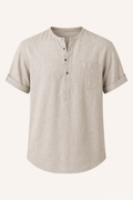 Chemise homme col mao manches courtes poche casual - James