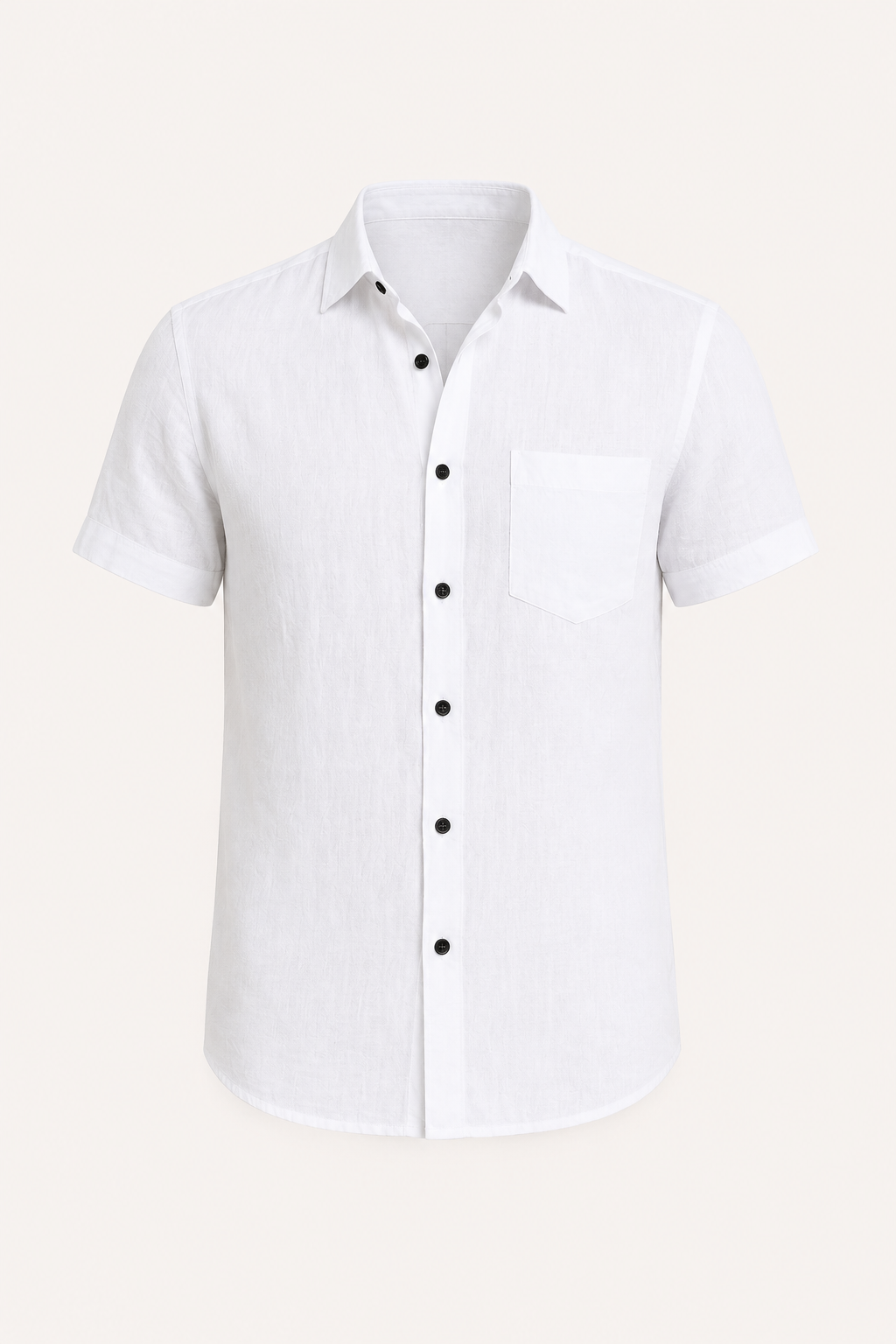 Chemise lin homme manches courtes col classique poche utile - Patricio