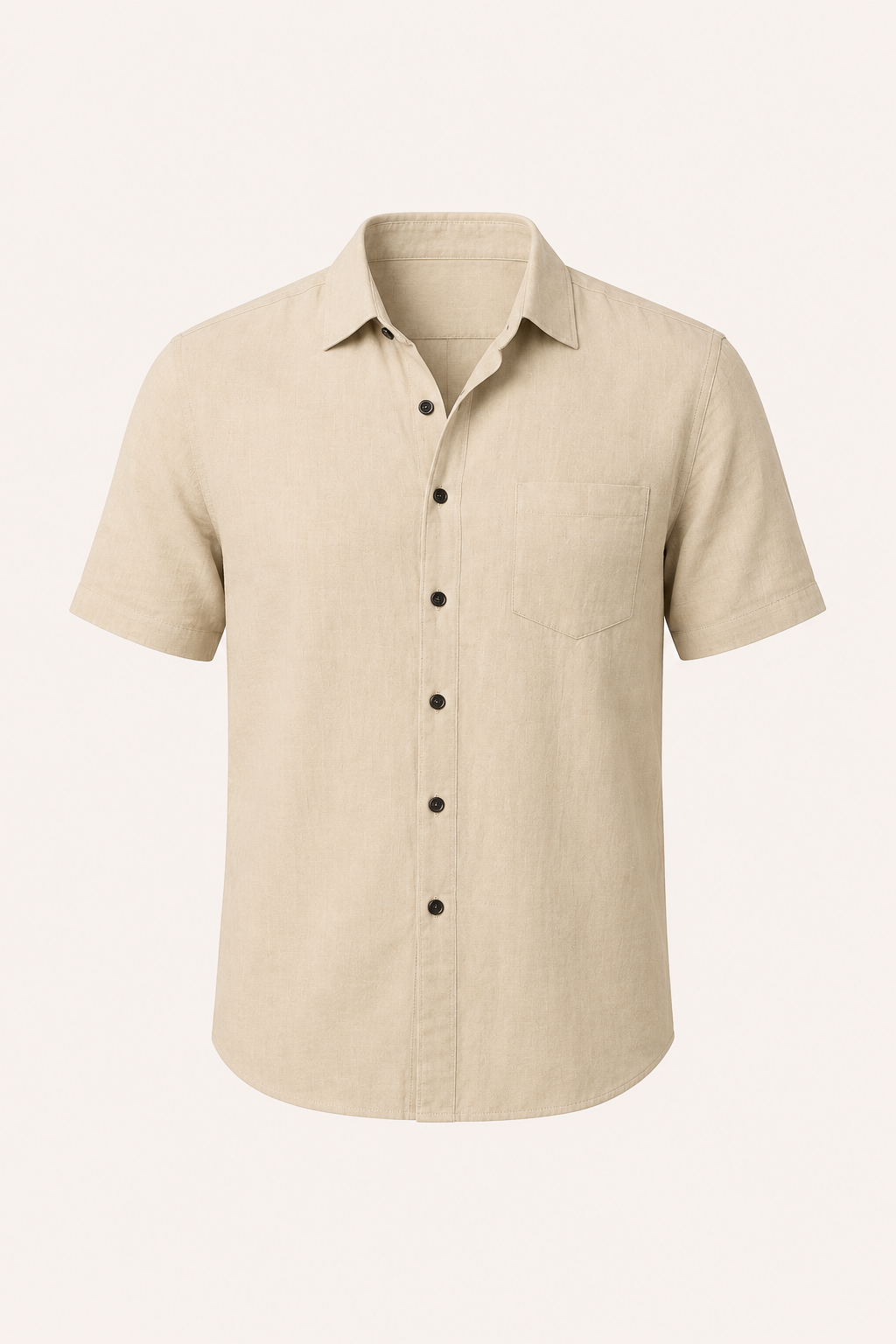 Chemise lin homme manches courtes col classique poche utile - Patricio