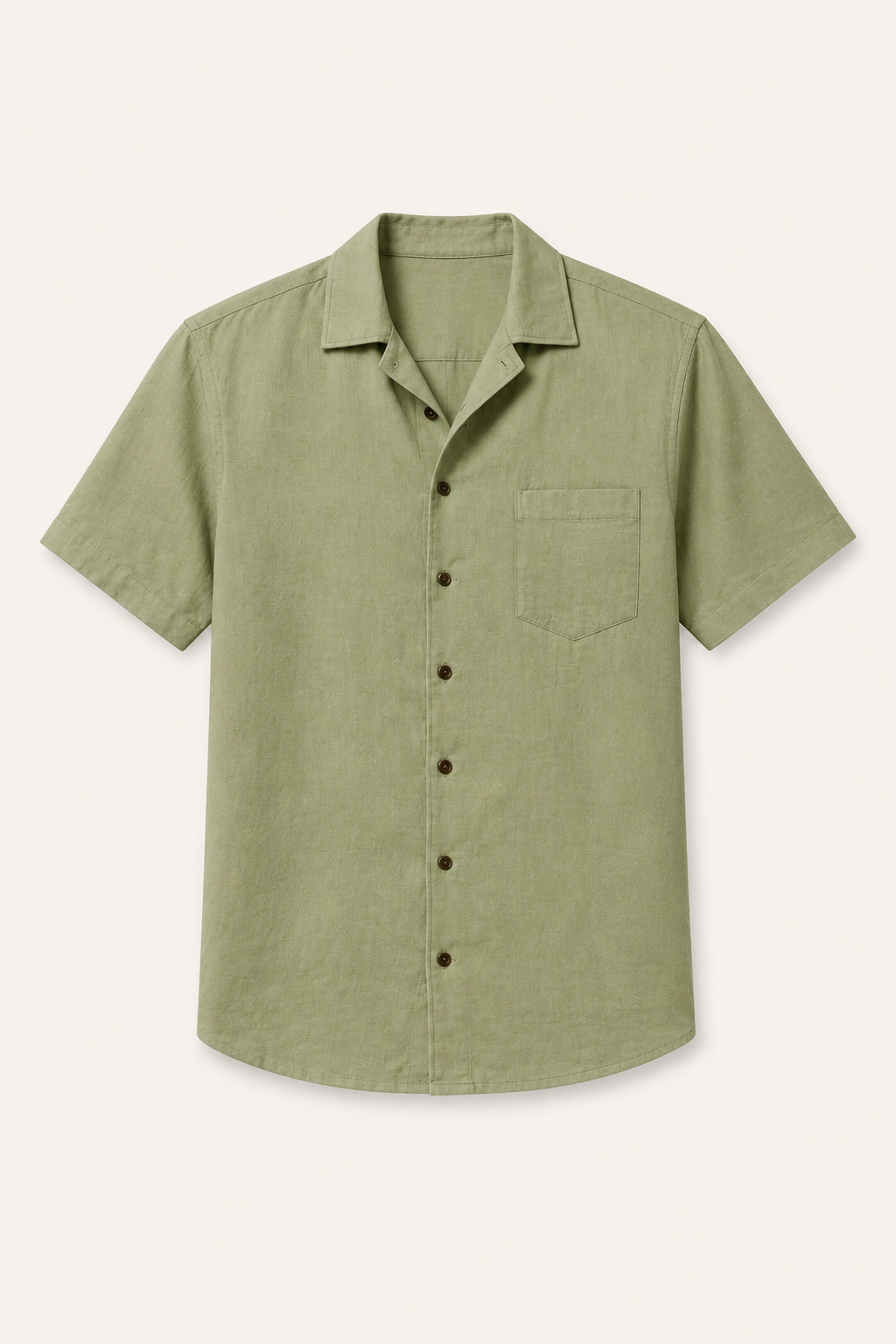Chemise lin homme manches courtes col classique poche utile - Patricio