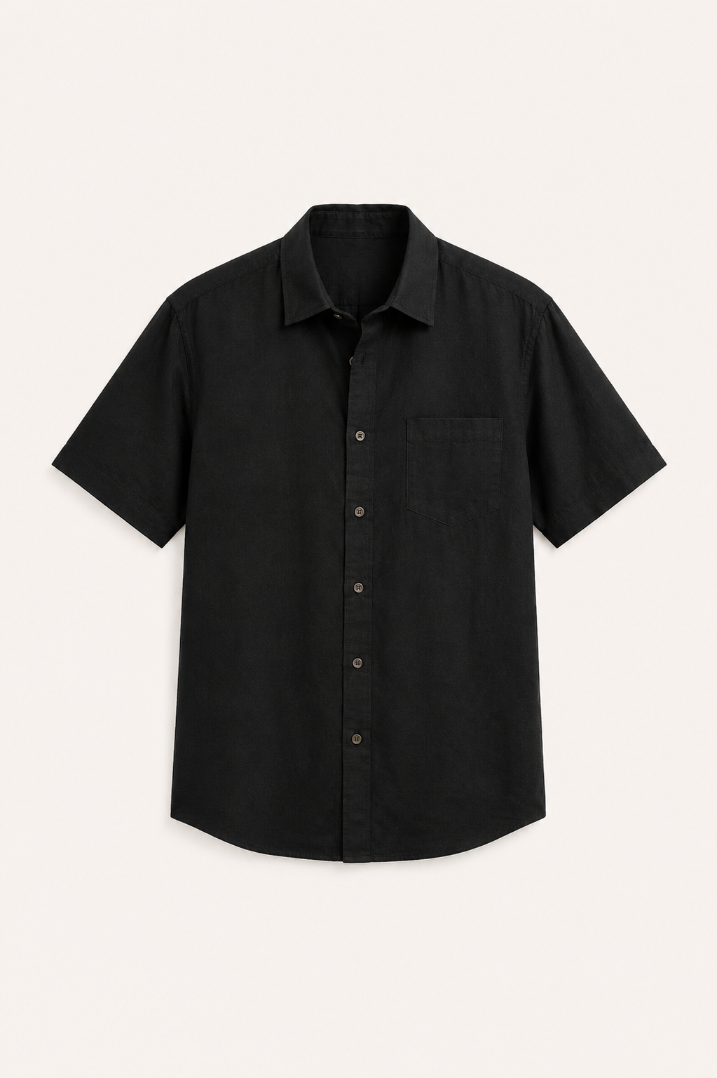 Chemise lin homme manches courtes col classique poche utile - Patricio
