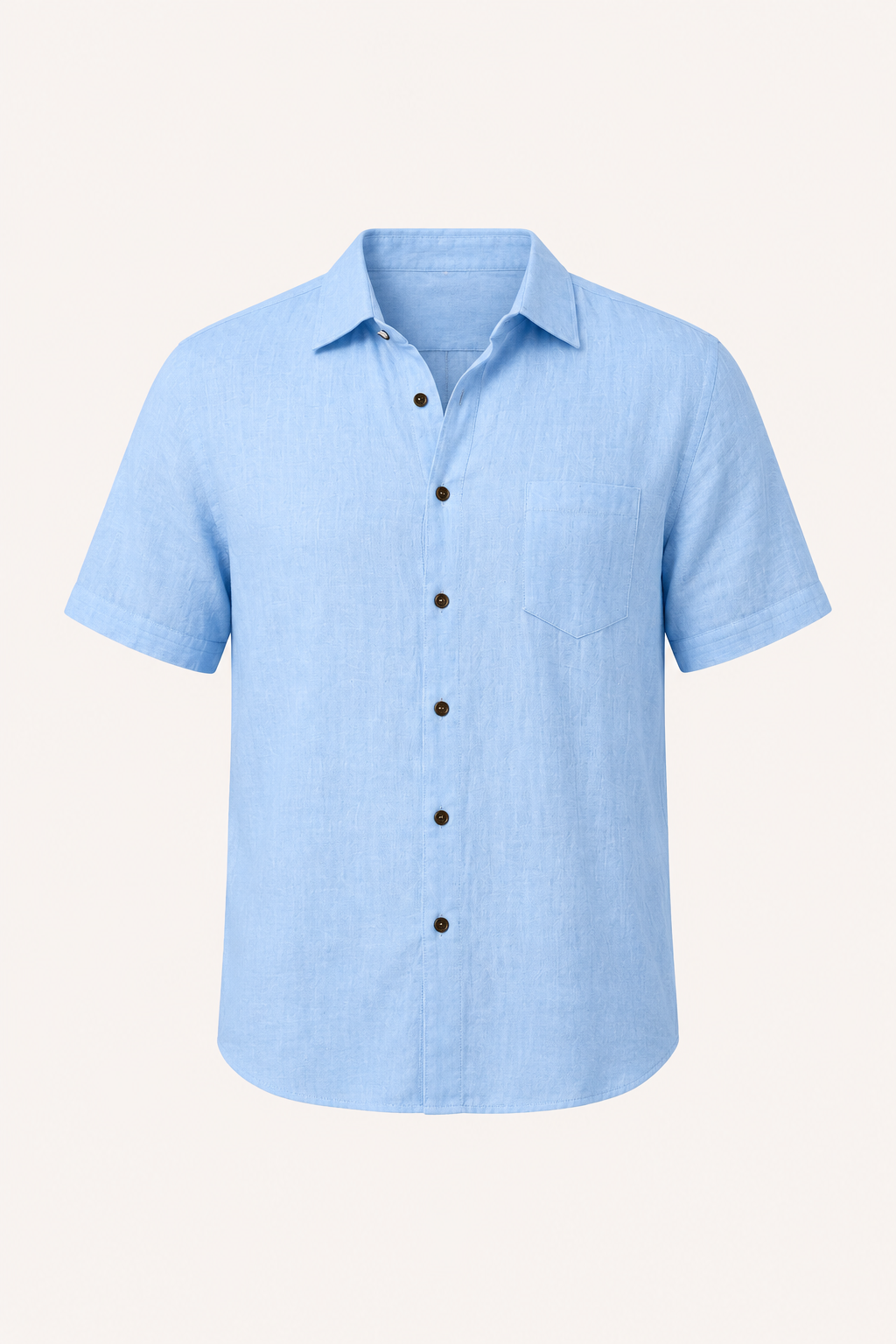 Chemise lin homme manches courtes col classique poche utile - Patricio