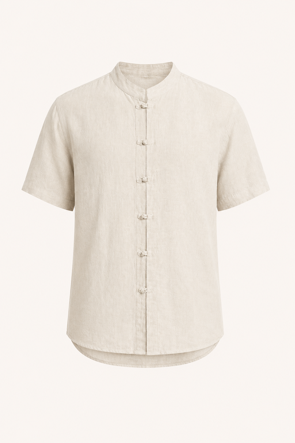 Chemise lin homme manches courtes col mandarin moderne - Emil