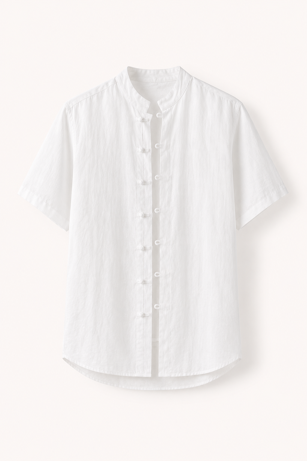 Chemise lin homme manches courtes col mandarin moderne - Emil