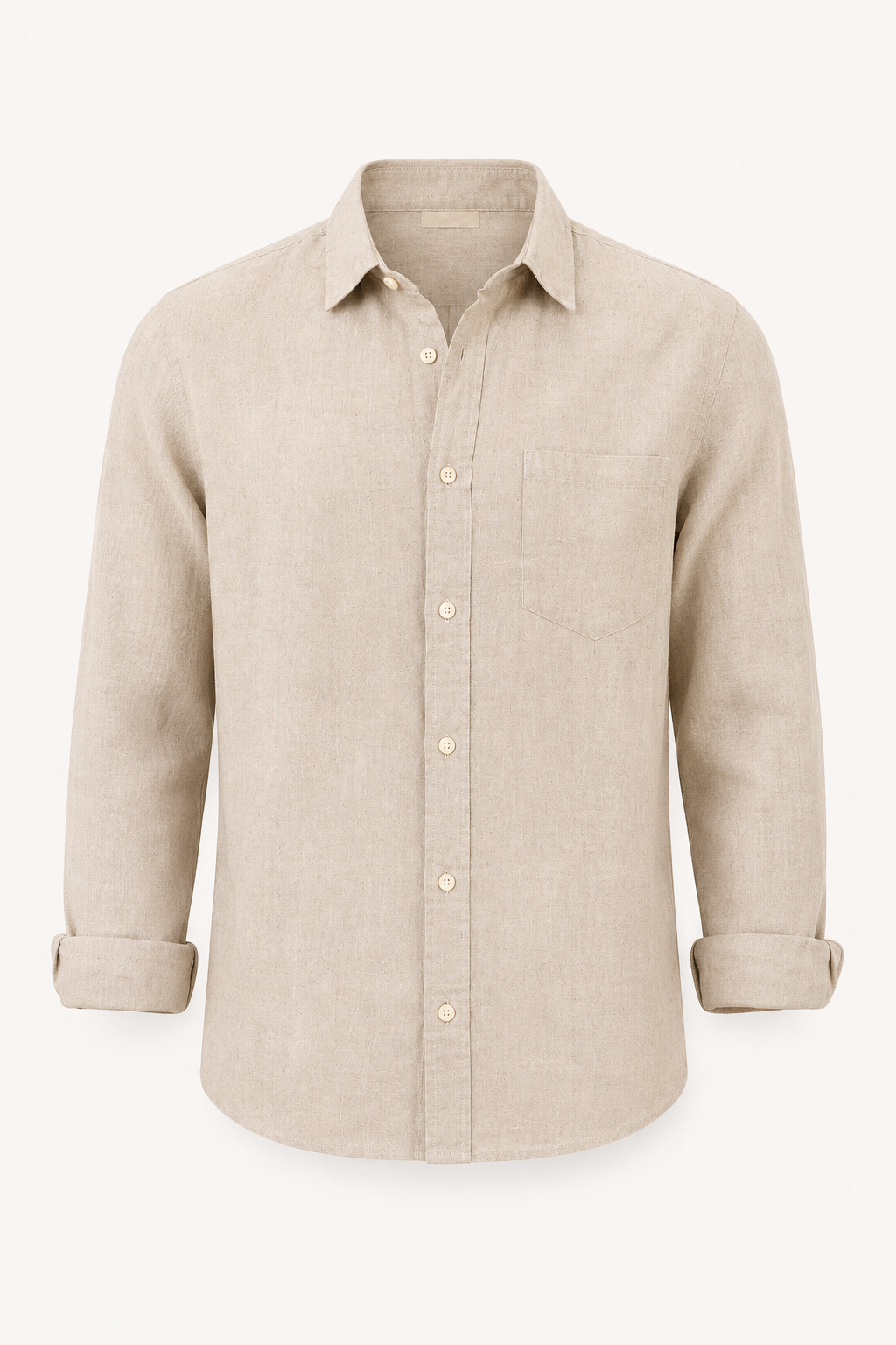 Chemise lin homme manches longues texture poche poitrine - Emil
