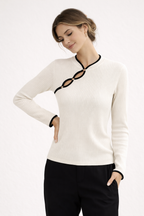 Pull en tricot avec encolure asymétrique - Judith