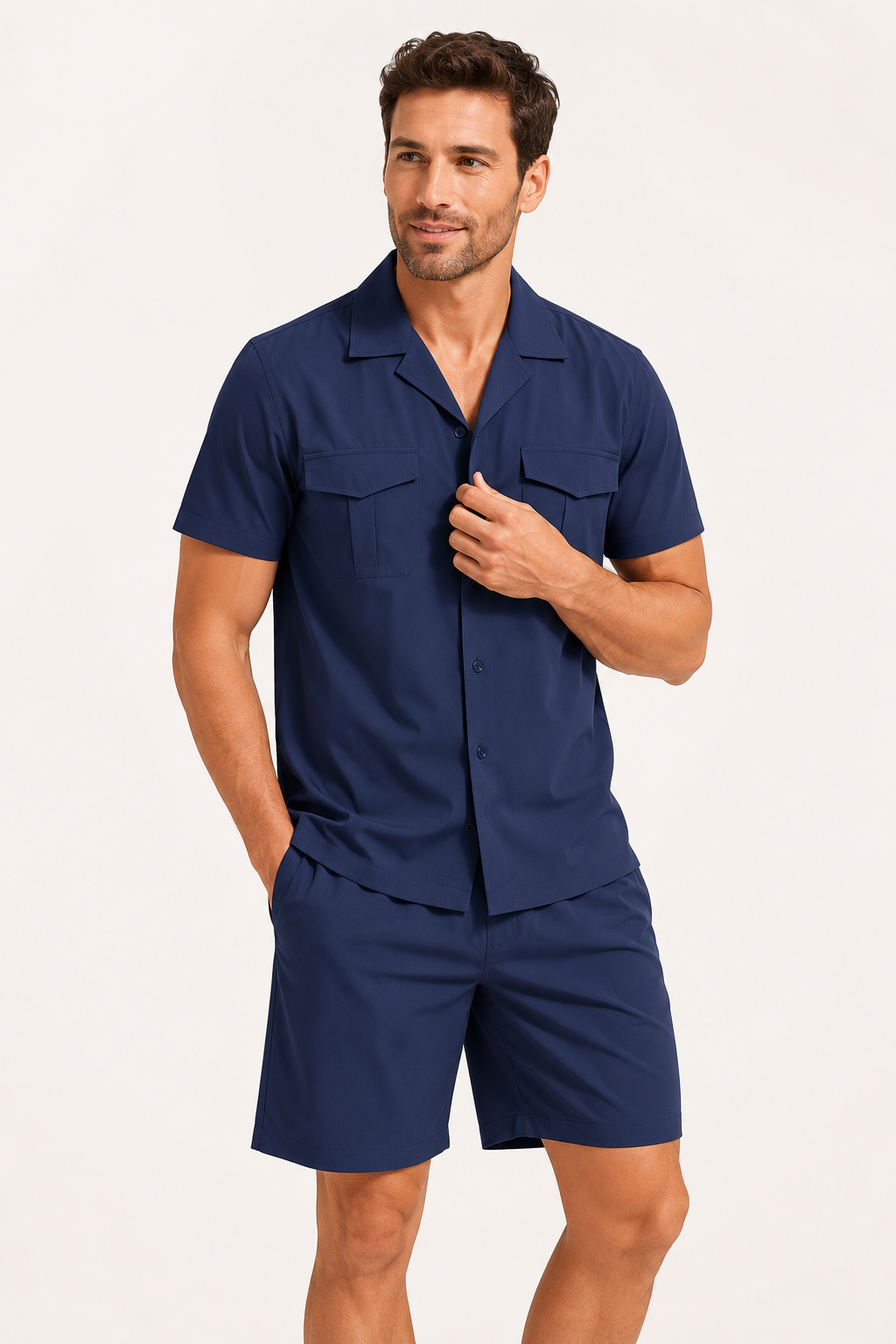 Ensemble homme chemise short poches poche cargo décontracté - Matthis