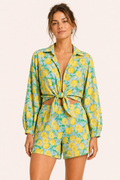 Ensemble femmes short d'été imprimé citron - Jorinde
