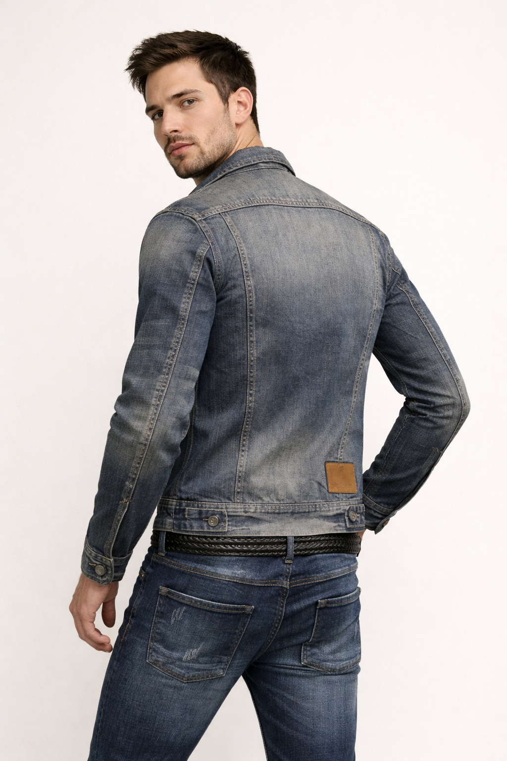 Veste en jean homme poches fonctionnelles coupe structurée - Roberto