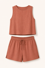Ensemble d'été pour femmes, haut sans manches et short - Anika