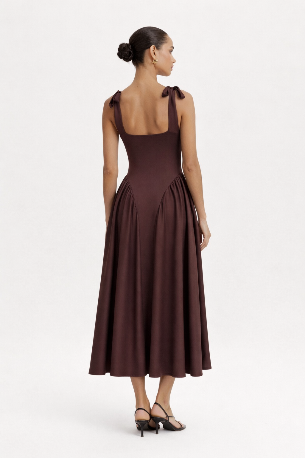 Robe midi encolure carrée - Brigitte