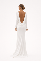 Robe longue drapée manches longues - Hanna