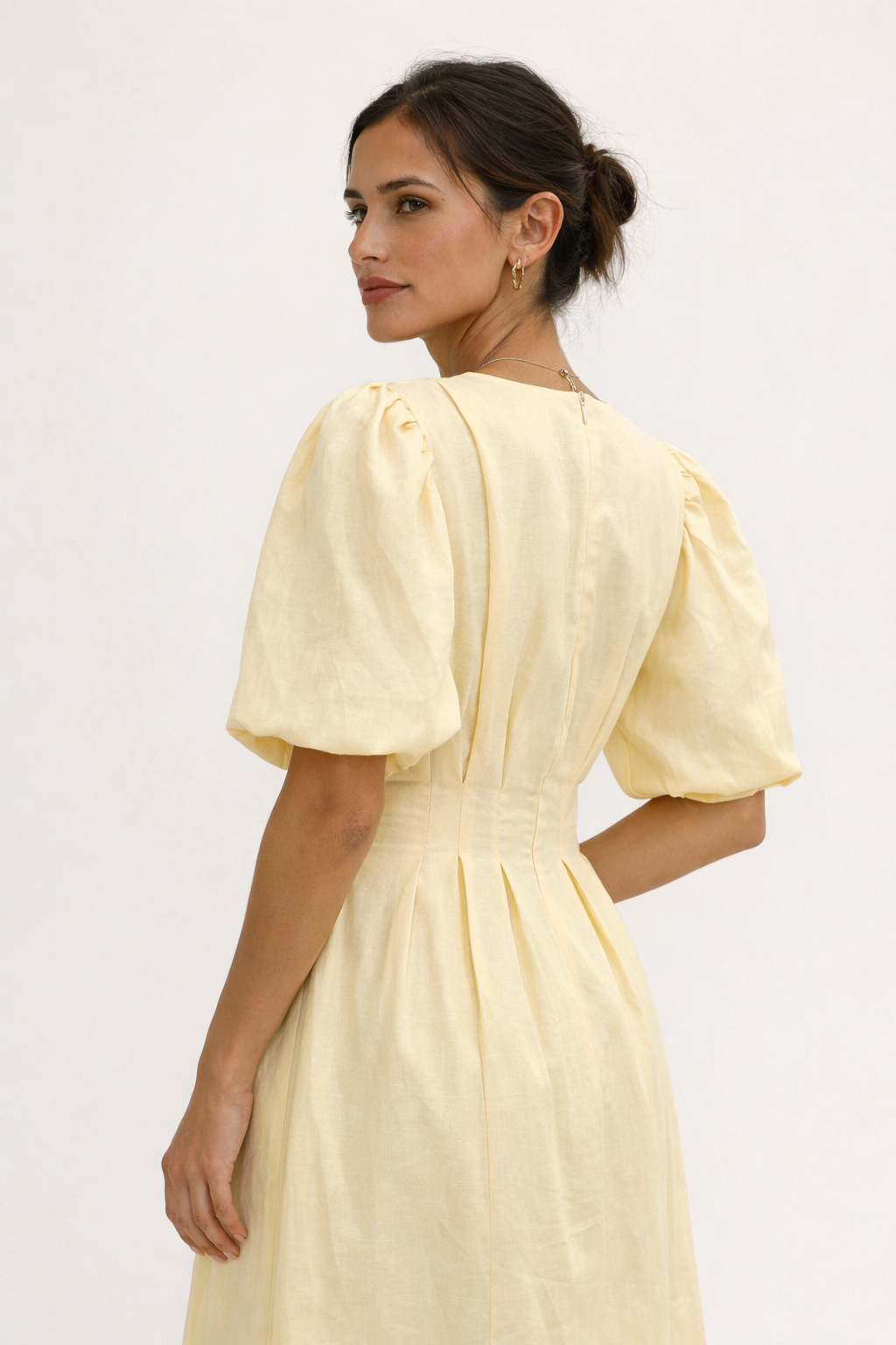 Robe midi manches bouffantes - Frieda