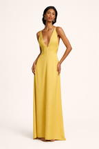 Robe longue décolleté en V profond - Bennet