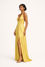 Robe longue décolleté en V profond - Bennet