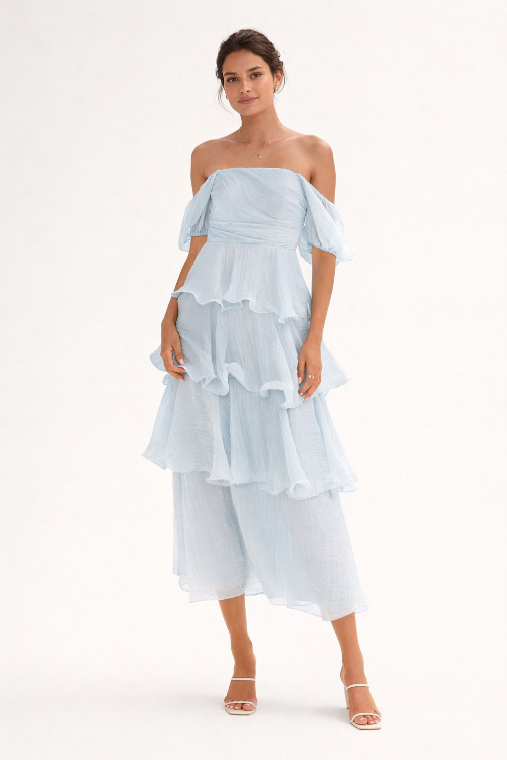 Robe midi à volants superposés - Gisela