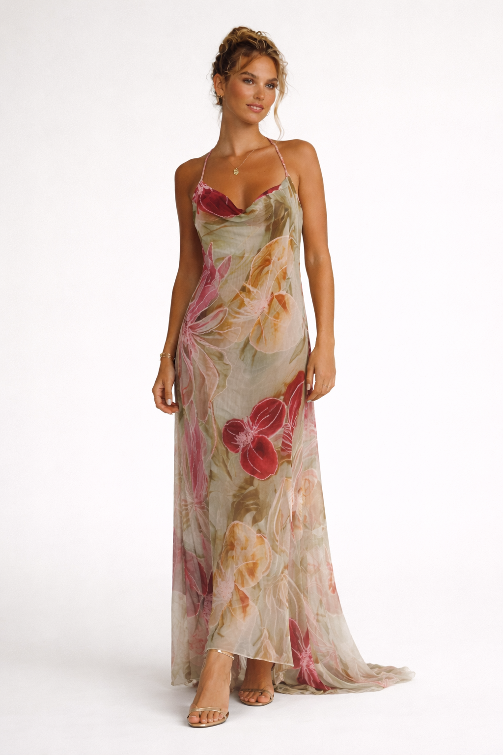 Robe longue fleurie fines bretelles - Samantha