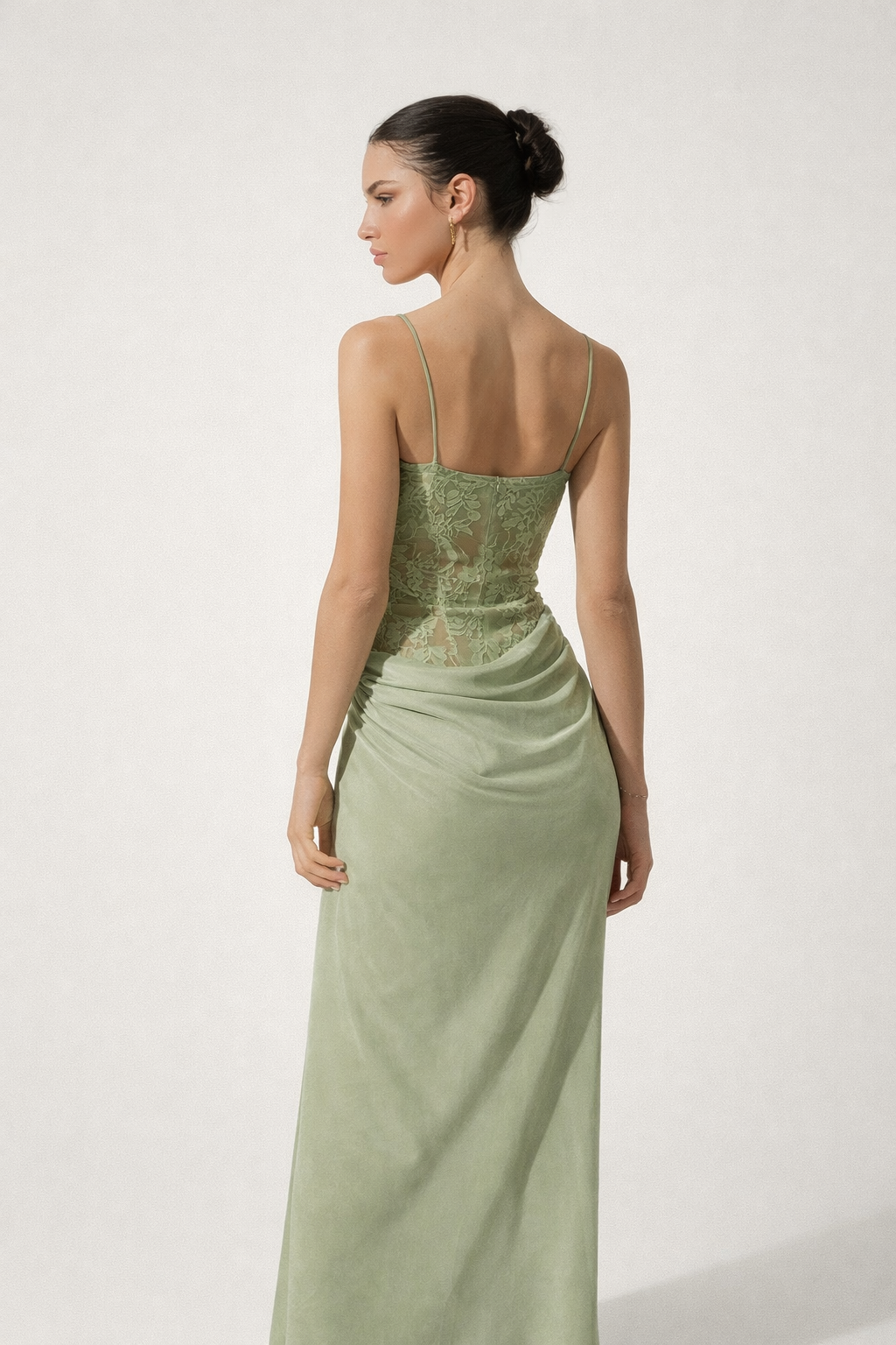 Robe maxi en dentelle florale pour femmes - Lina