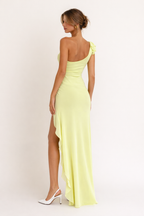 Robe maxi en satin à fentes latérales pour femmes - Sieglinde