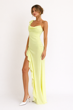 Robe maxi en satin à fentes latérales pour femmes - Sieglinde