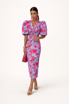 Robe midi à imprimé floral pour femmes - Amely