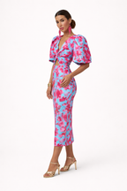 Robe midi à imprimé floral pour femmes - Amely