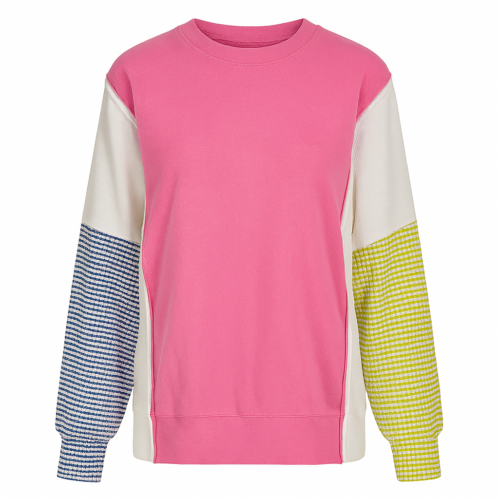 Sweat-shirt décontracté à manches longues multicolores - Maelis