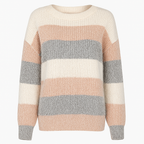 Pull femme maille épaisse rayures larges statement tricot - Maelis
