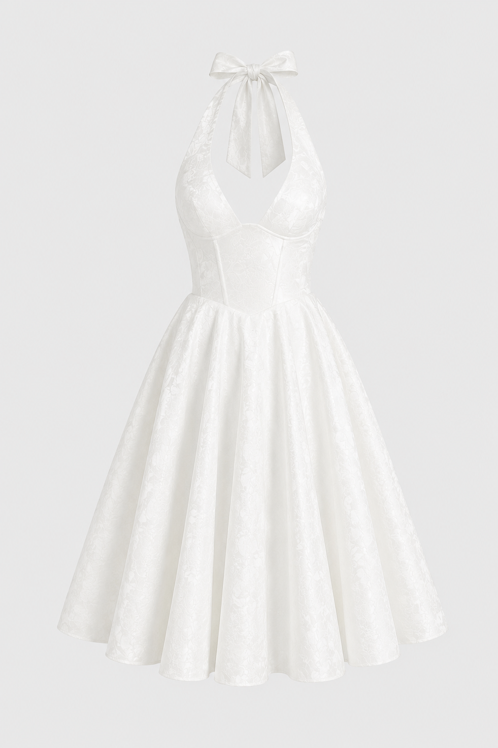 Robe midi dos nu bretelles licou taille haute jupe large soirée et diplôme - Elodie