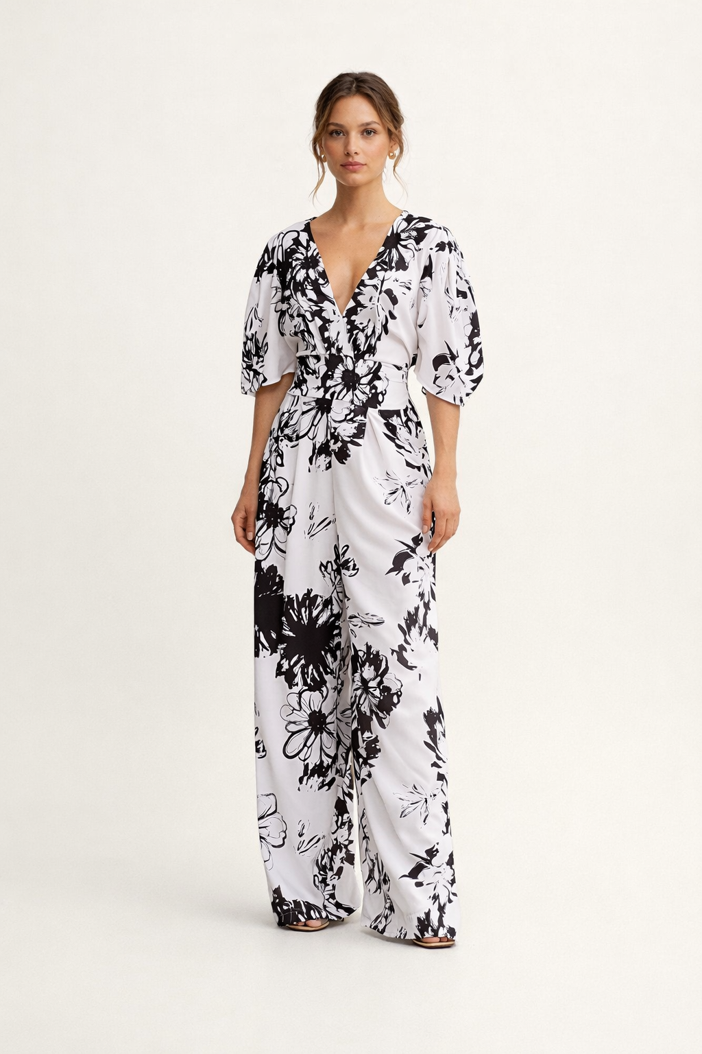 Combinaison femme taille haute à imprimé floral pour femmes - Hannelore