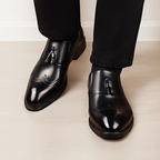 Mocassins in cuir con glands et bord perforé et silhouette formelle pour hommes - Almeric