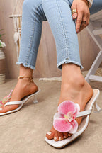 Sandales en cuir à application florale et bout ouvert pour occasions spéciales - Luciana