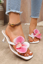 Sandales en cuir à application florale et bout ouvert pour occasions spéciales - Luciana