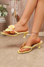 Sandales en cuir à application florale et bout ouvert pour occasions spéciales - Luciana