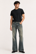 Jean évasé pour homme, coupe slim, délavage effet vintage - Henrik