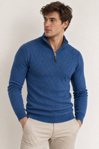 Pull maille homme demi-fermeture éclair polyvalent chaud - Nivard