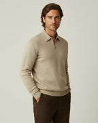 Pull homme col polo fermeture éclair maille demi-zip - Gauthier