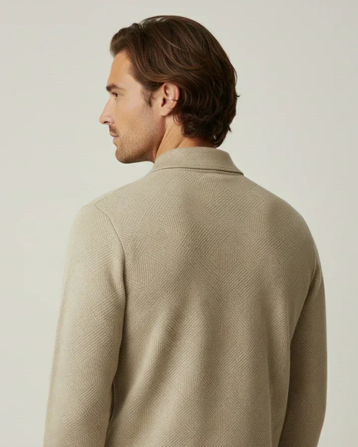 Pull homme col polo fermeture éclair maille demi-zip - Gauthier
