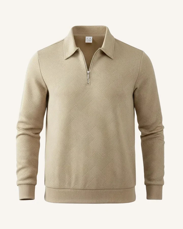 Pull homme col polo fermeture éclair maille demi-zip - Gauthier