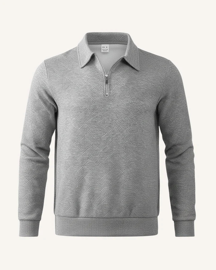 Pull homme col polo fermeture éclair maille demi-zip - Gauthier