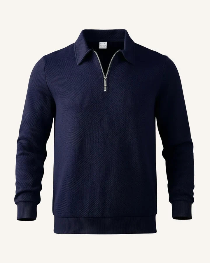 Pull homme col polo fermeture éclair maille demi-zip - Gauthier