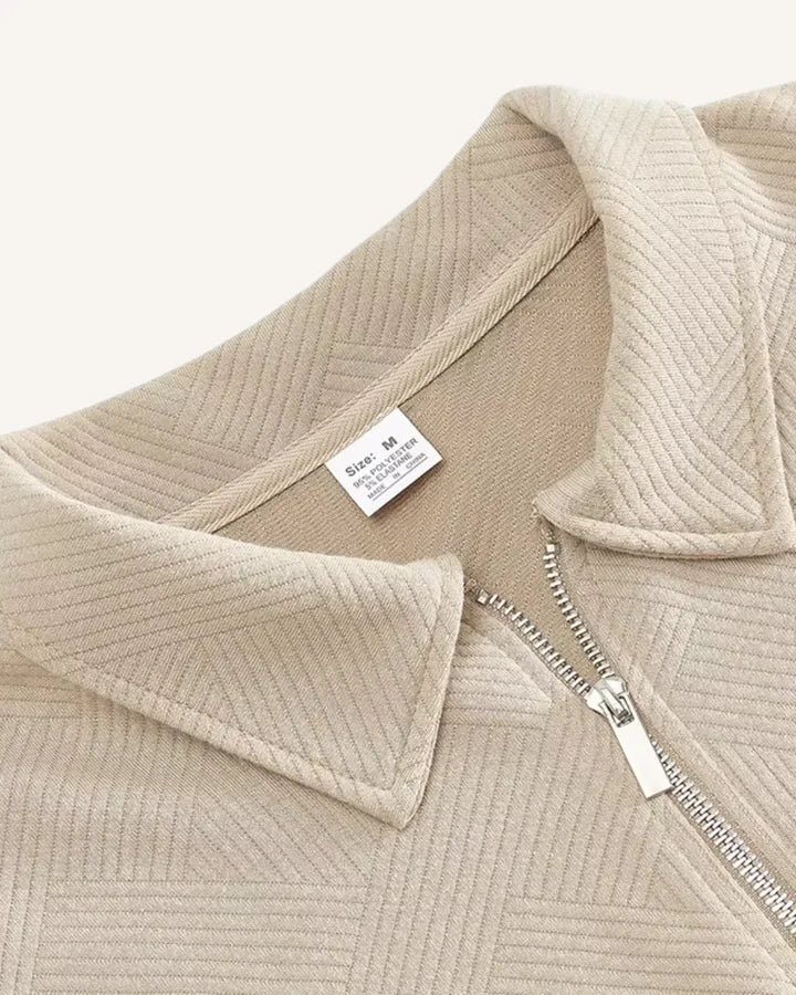 Pull homme col polo fermeture éclair maille demi-zip - Gauthier