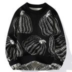 Pull maille homme motif citrouilles Halloween automne - Gino