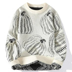 Pull maille homme motif citrouilles Halloween automne - Gino